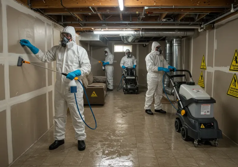 Basement Moisture Removal and Structural Drying process in Marshall, VA